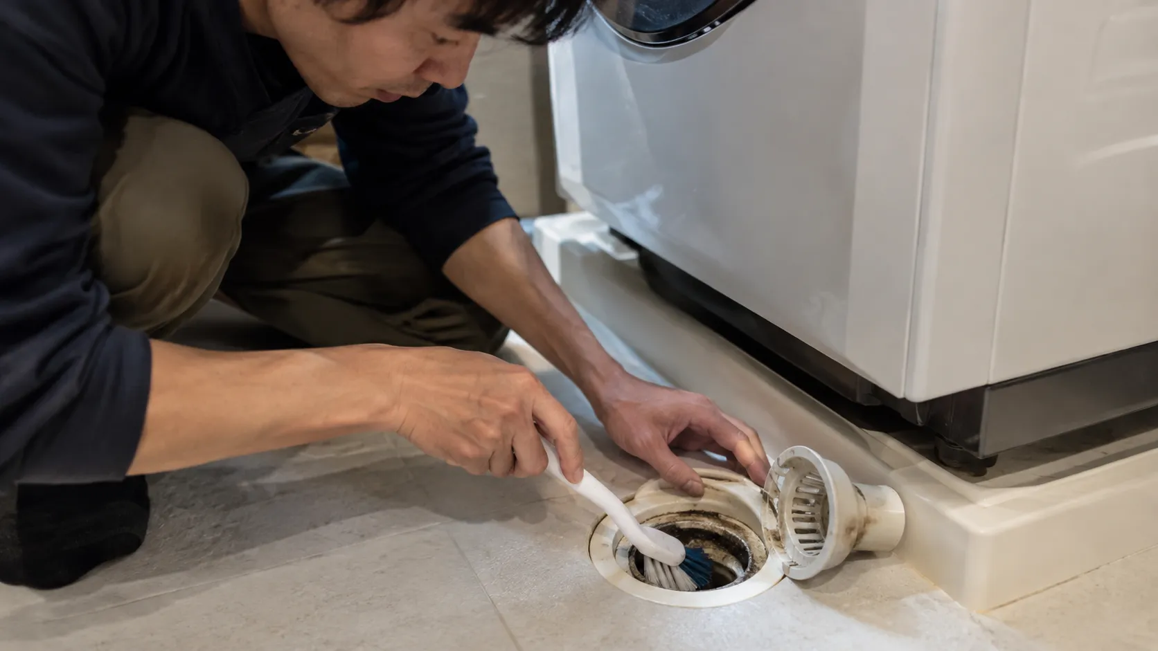 洗濯機 排水口 掃除 久留米市